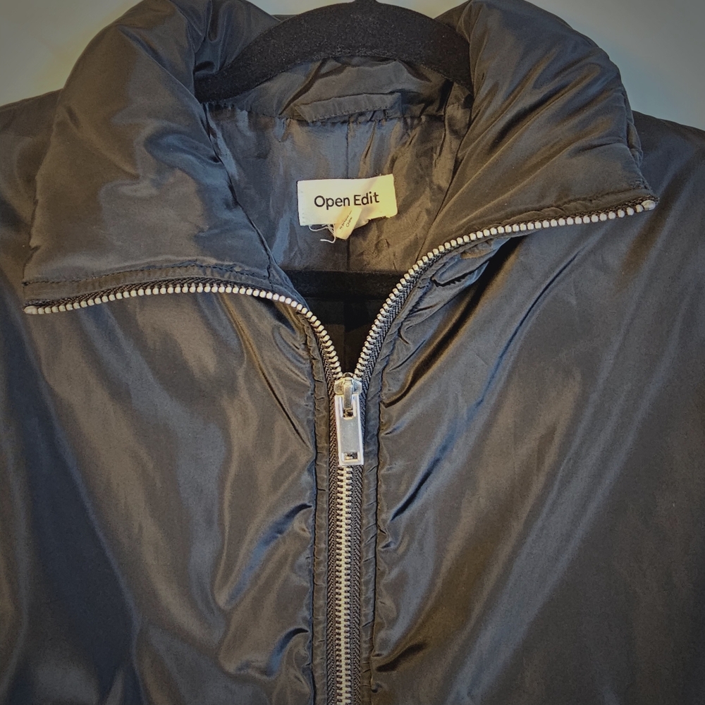 Open Edit Cropped Bomber Jacket - image 2